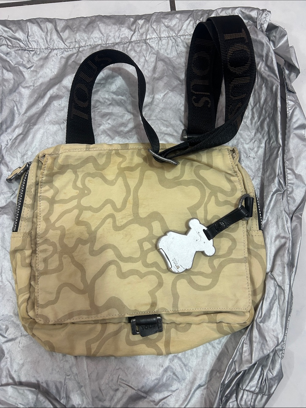 Tous Kaos Cream Messenger Bag